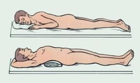 Body positions by spine pain relief